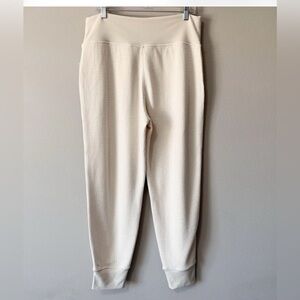 Athleta Cream Waffle-Knit Joggers Size Xlg NWOT